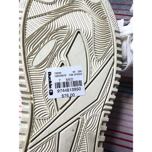 Reebok Classic White Sneakers Size 7 Womens Lace-Up Casual Shoes Leather Upper - Picture 5 of 5